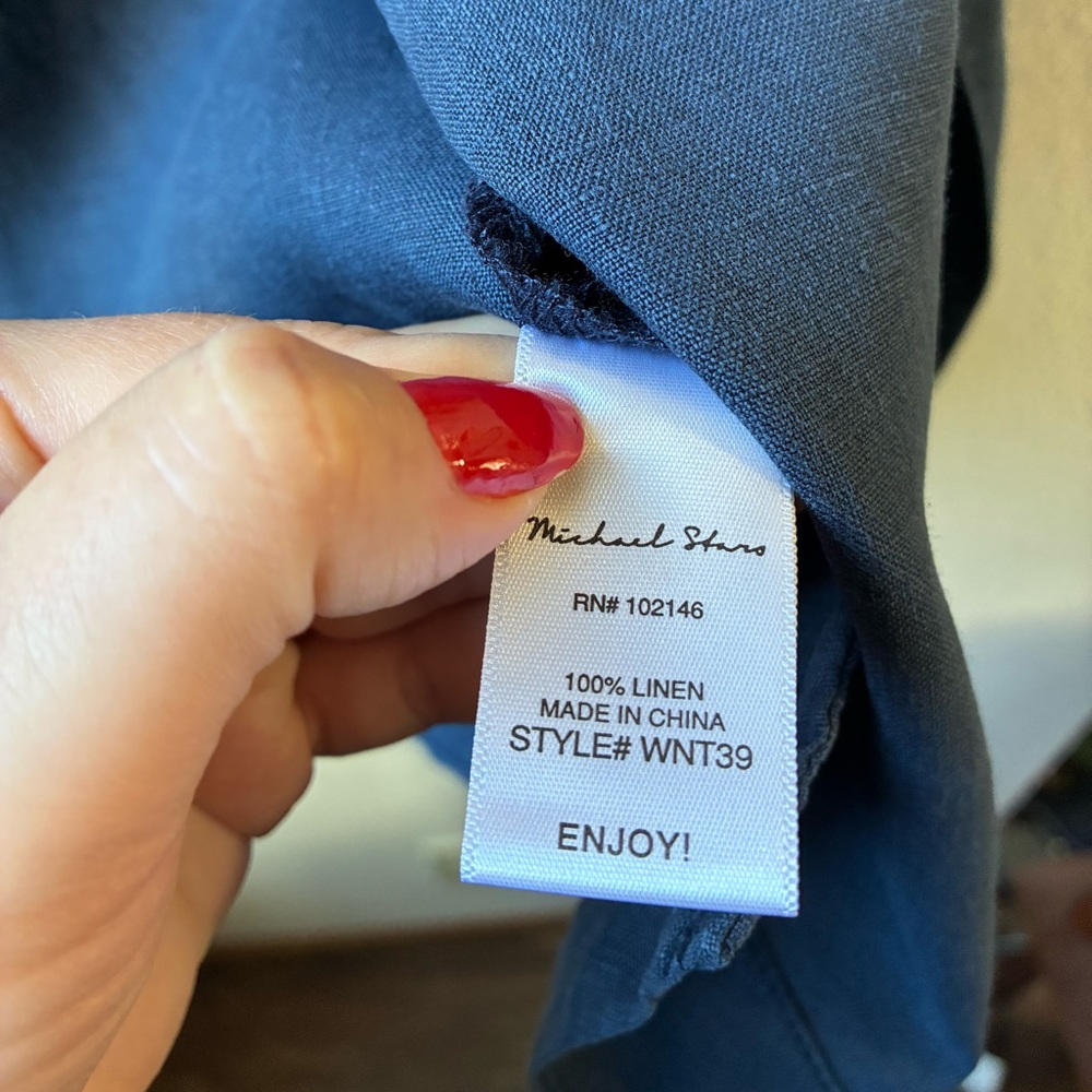 Michael Stars Dark Navy Utility Button-Down Shirt - Picture 8 of 15